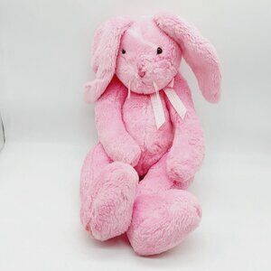 Bunnies by the Bay Pink Bunny Rabbit 18" Plush Gingham Ribbon Bow 2004